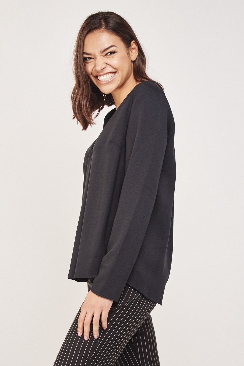 Single Pleated Front Blouse - Just $7
