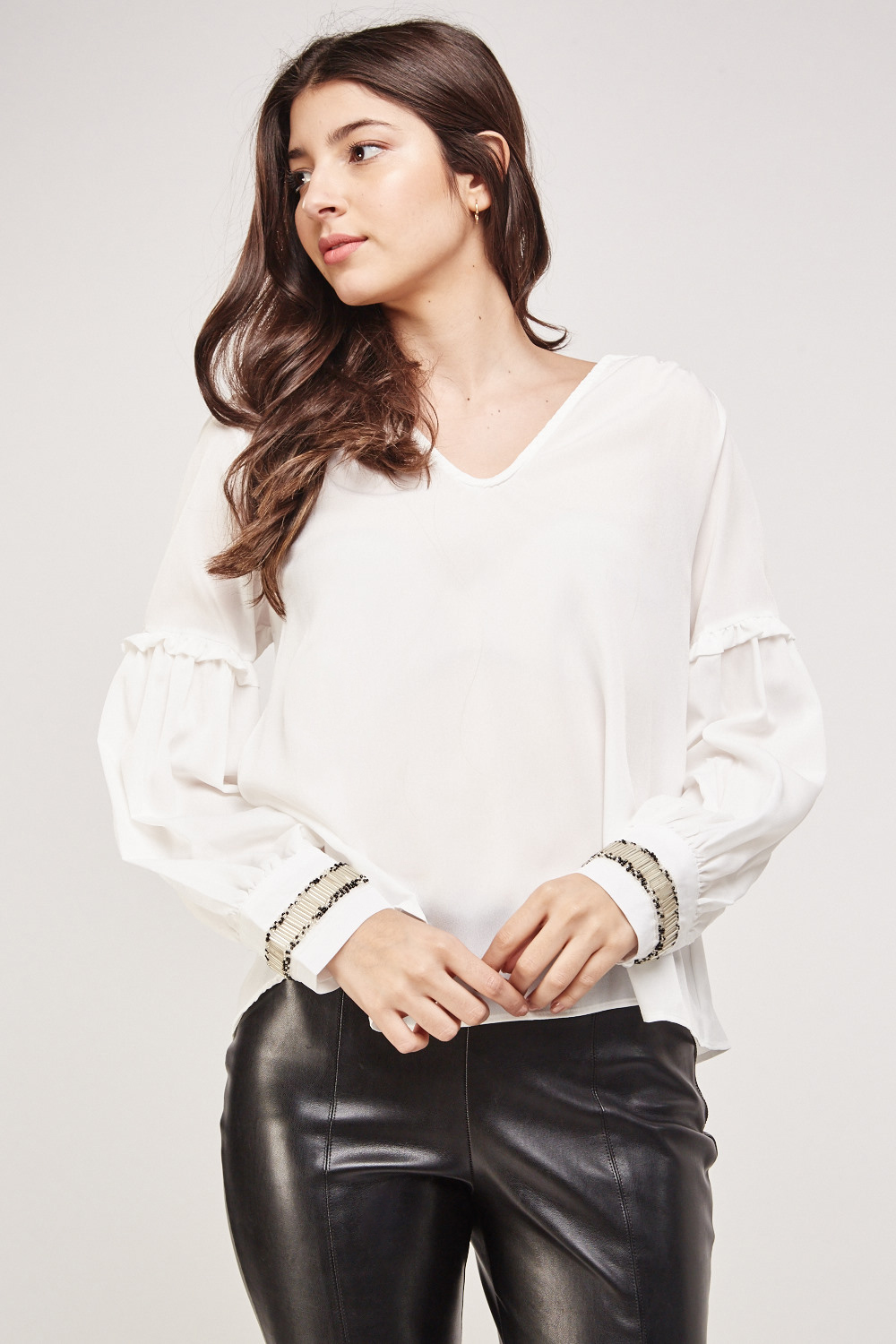 sequin fabric blouse