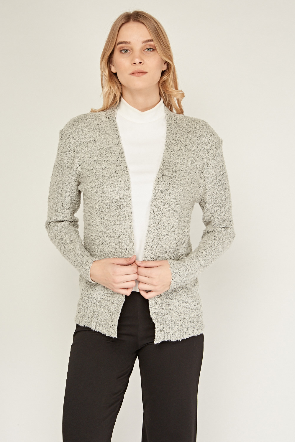 Textured Bobble Knit Cardigan Just 6
