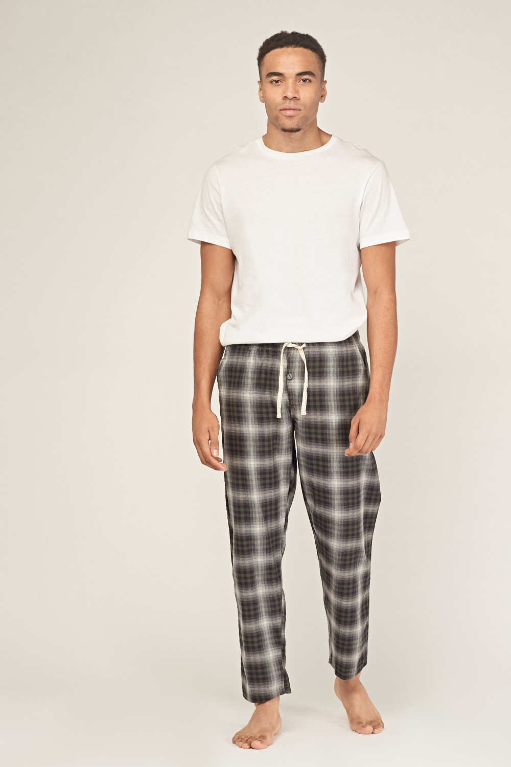 Grey Plaid Pyjama Trousers - Just $6