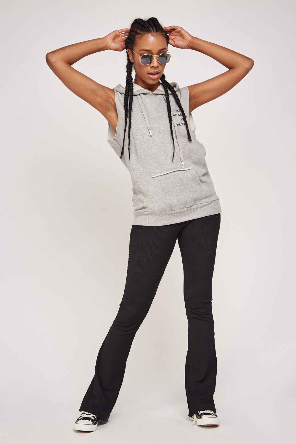 graphic sleeveless hoodie