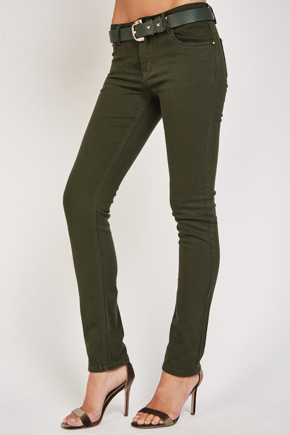 olive straight leg pants