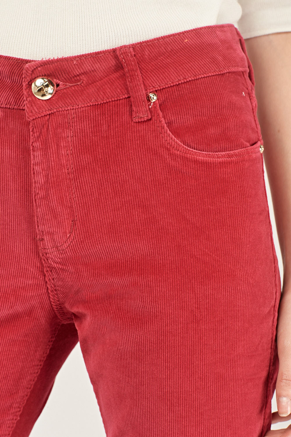 red corduroy jeans