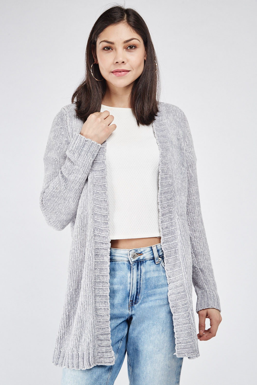 Open Front Chenille Cardigan - Just $6