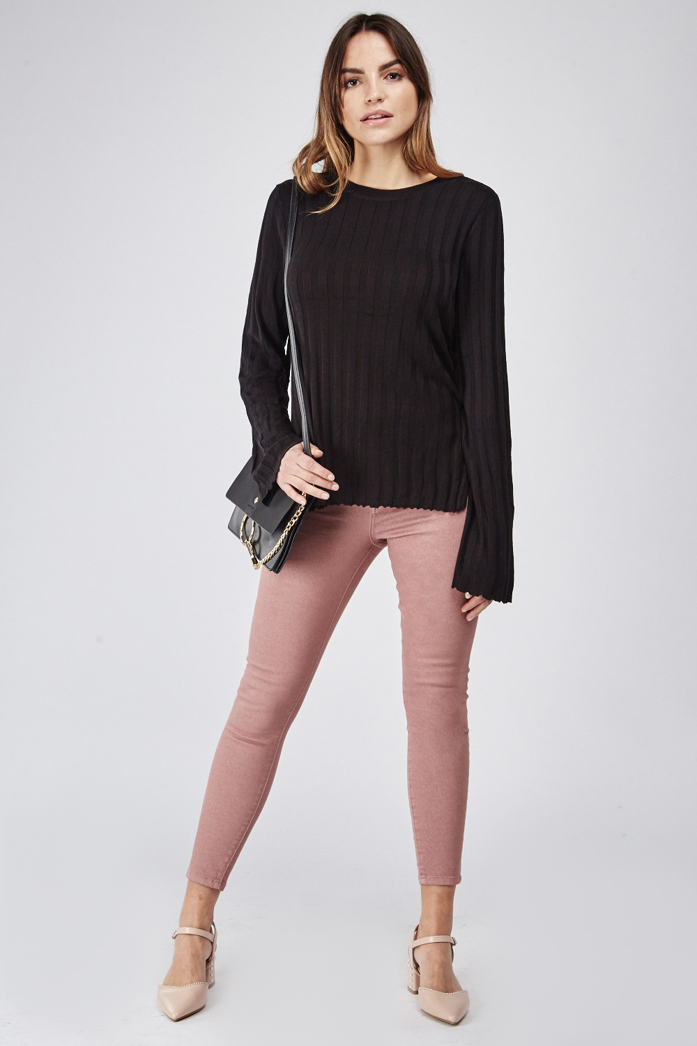 Long Sleeve Rib Knit Top Just 3