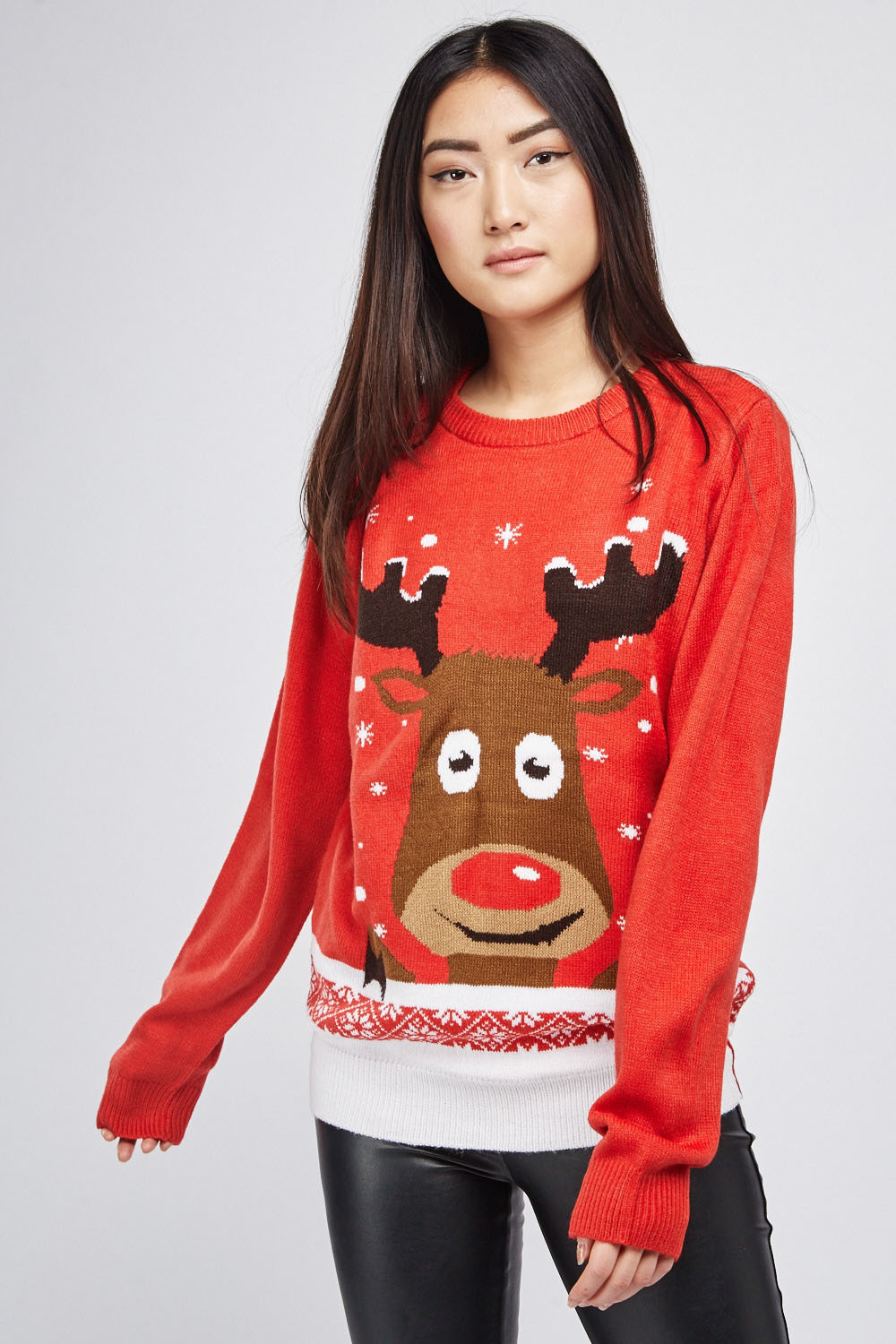 Festive Reindeer Knit Jumper - Just $6