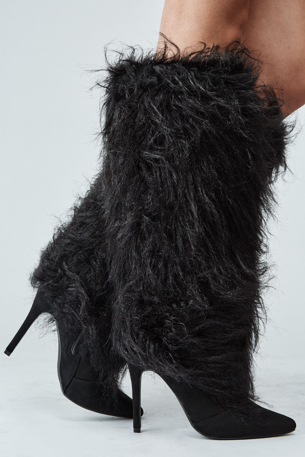 Faux Fur Overlay Boots - Just $7