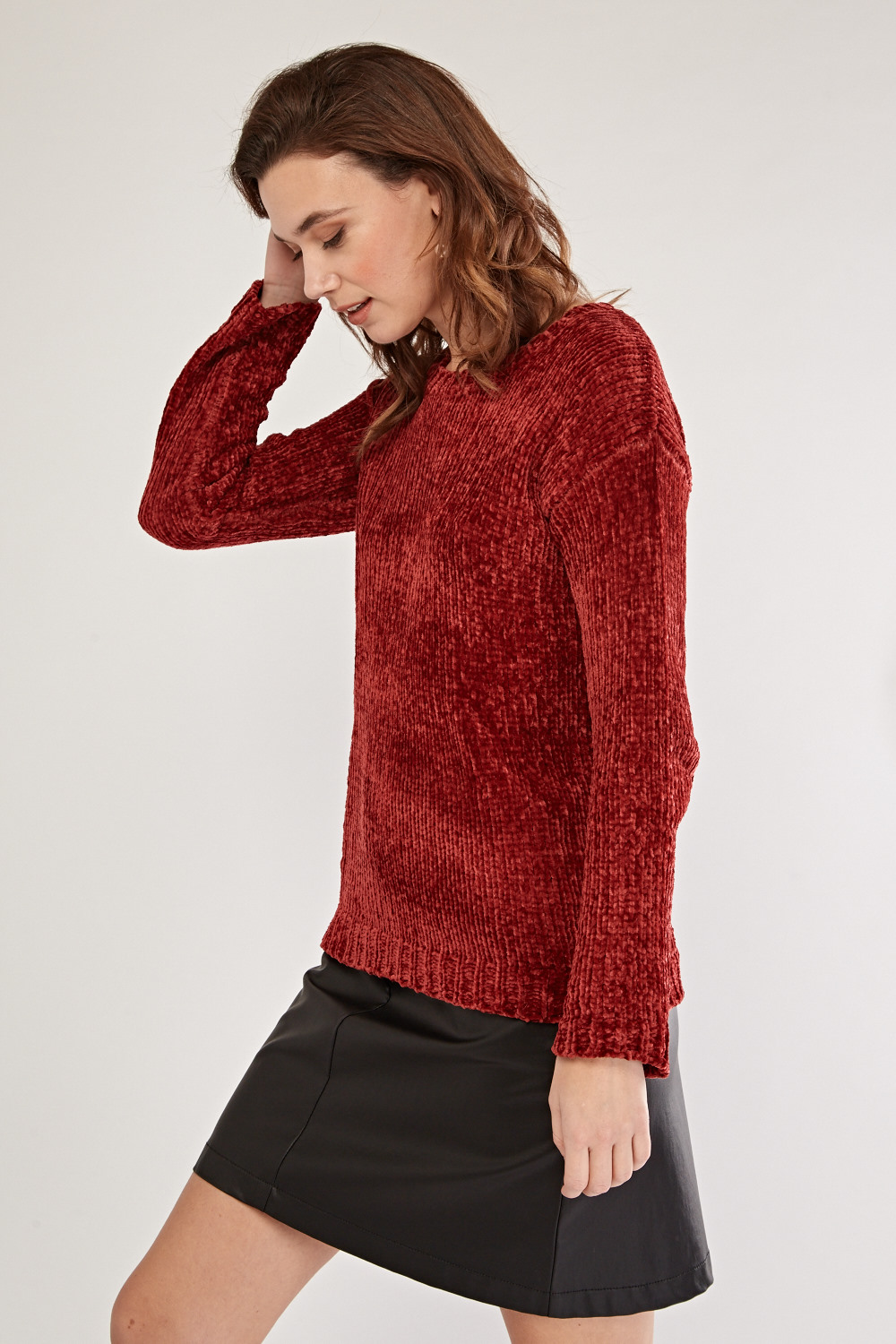 Download Crew Neck Red Chenille Knit Jumper - Just $7
