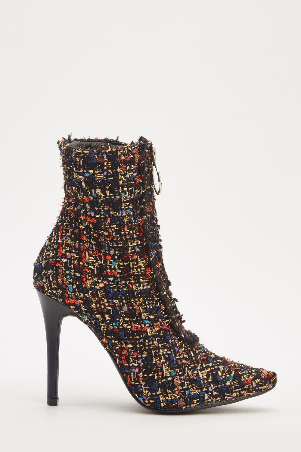 coloured heeled boots