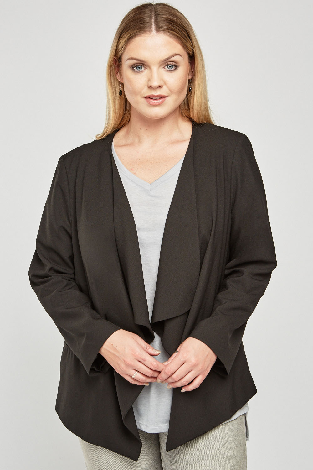 Draped Chiffon Blazer - Just $3