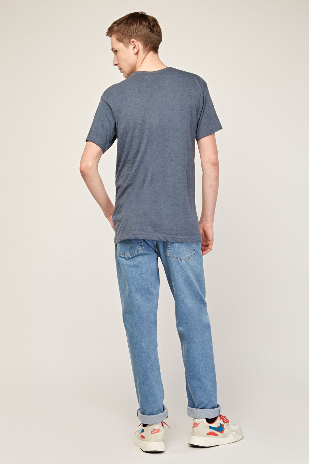 Rolled Up Hem Denim Jeans - Just $6