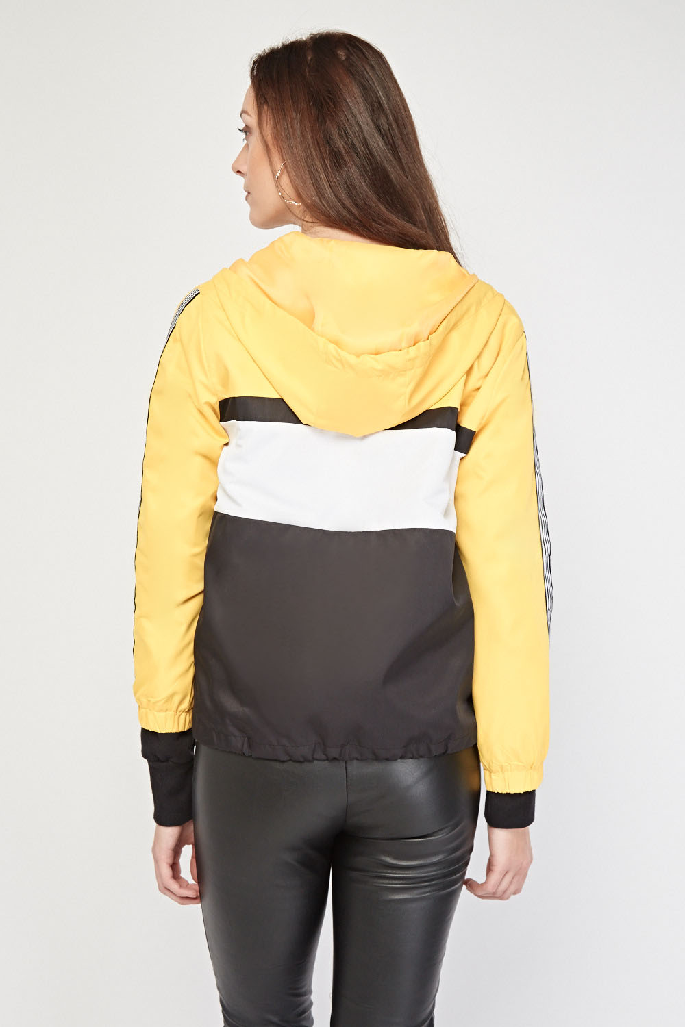 Colour Block Hooded Thin Jacket - Just $3