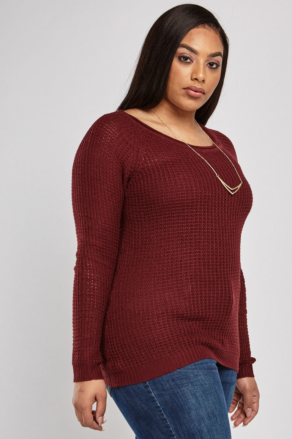 Round Neck Loose Knit Jumper - Just $7
