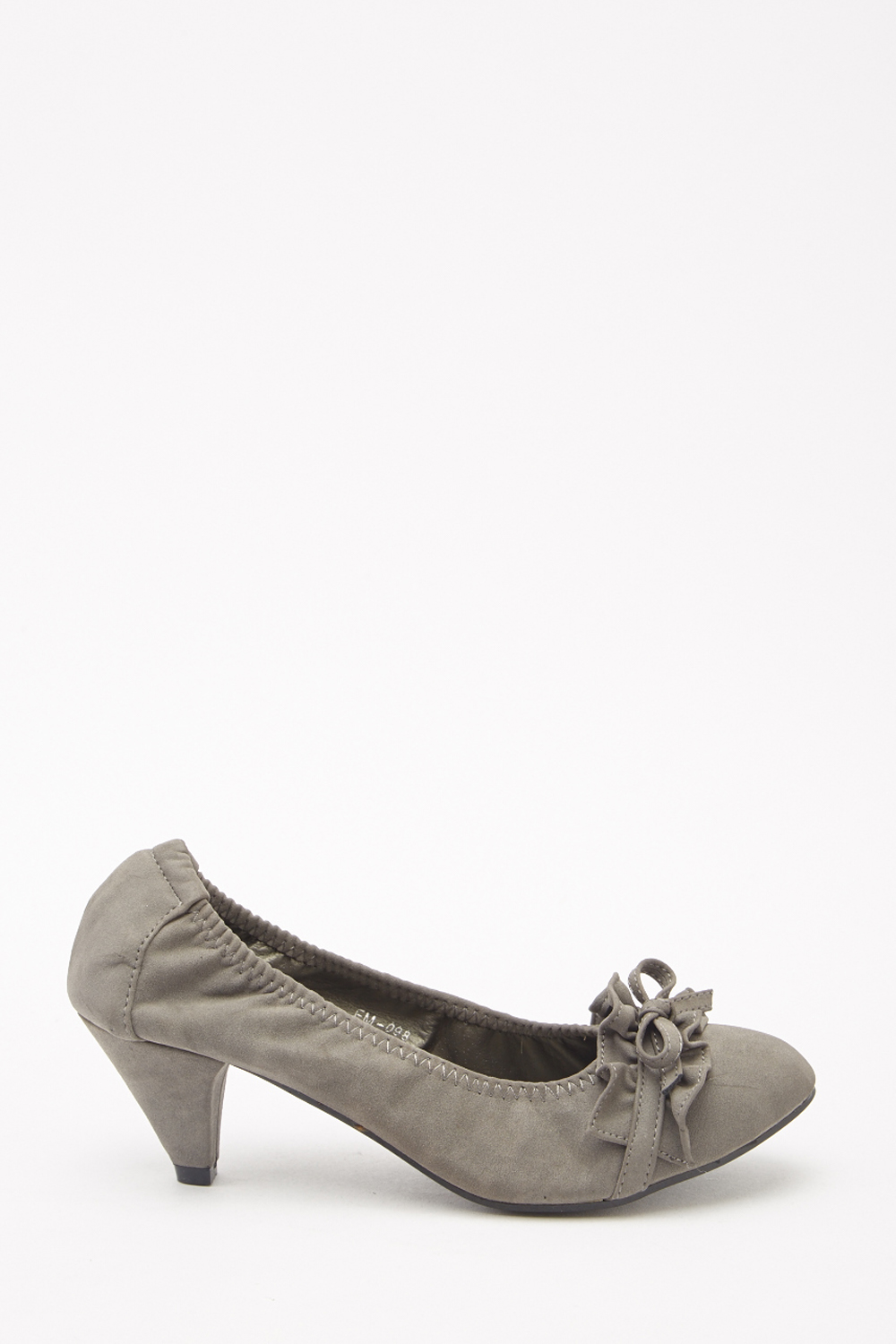 Cone Heel Ruched Pumps - 3 Colours - Just £5