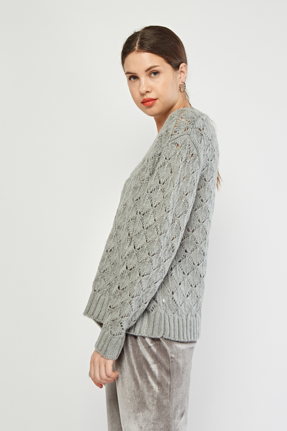 Loose Knit Pattern Sweater - 4 Colours - Just £5