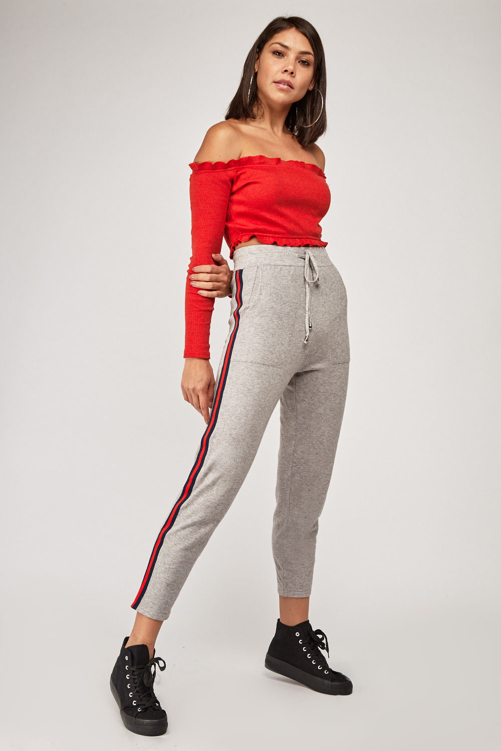 jogging pants with stripe on the side