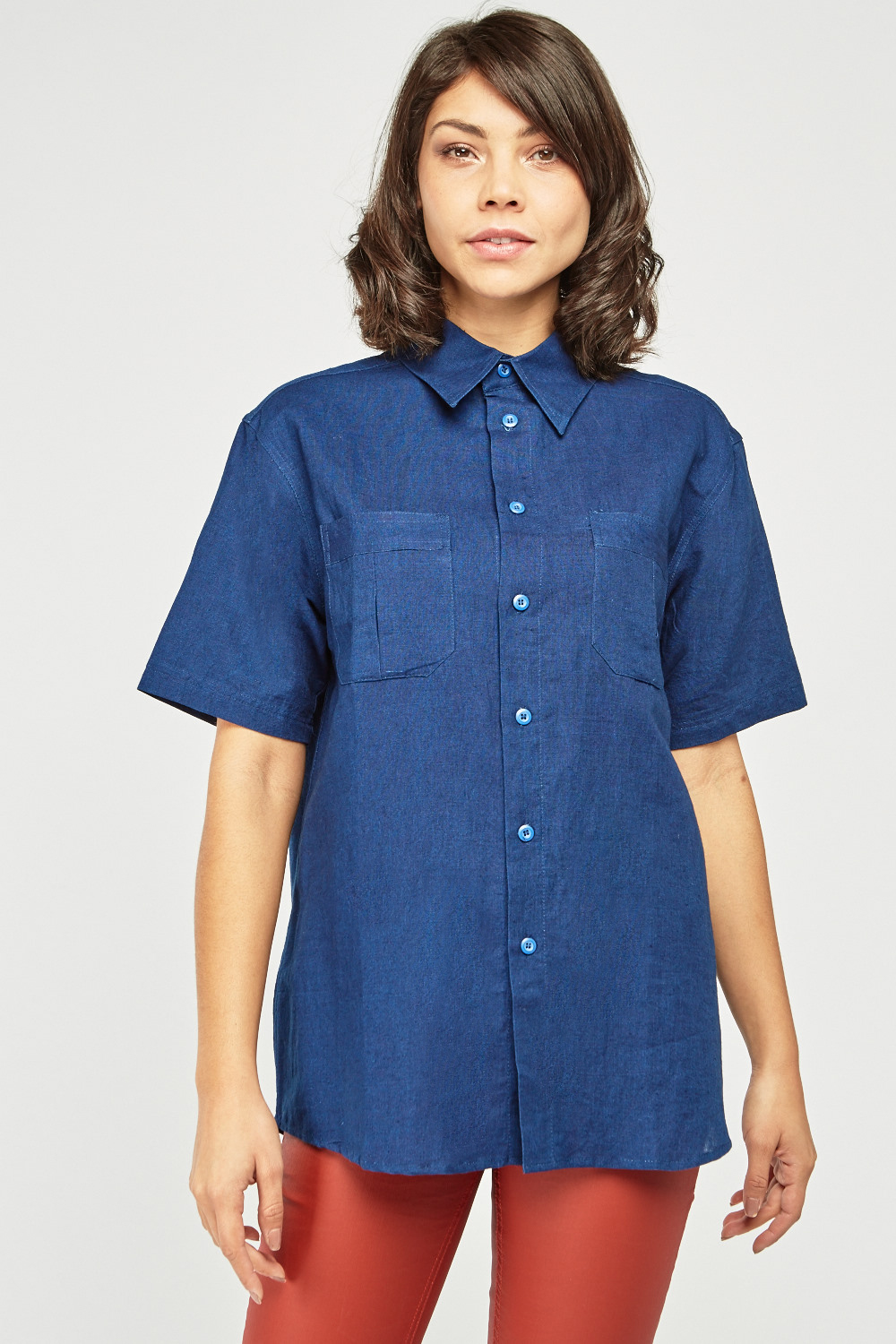 big and tall short sleeve denim shirt