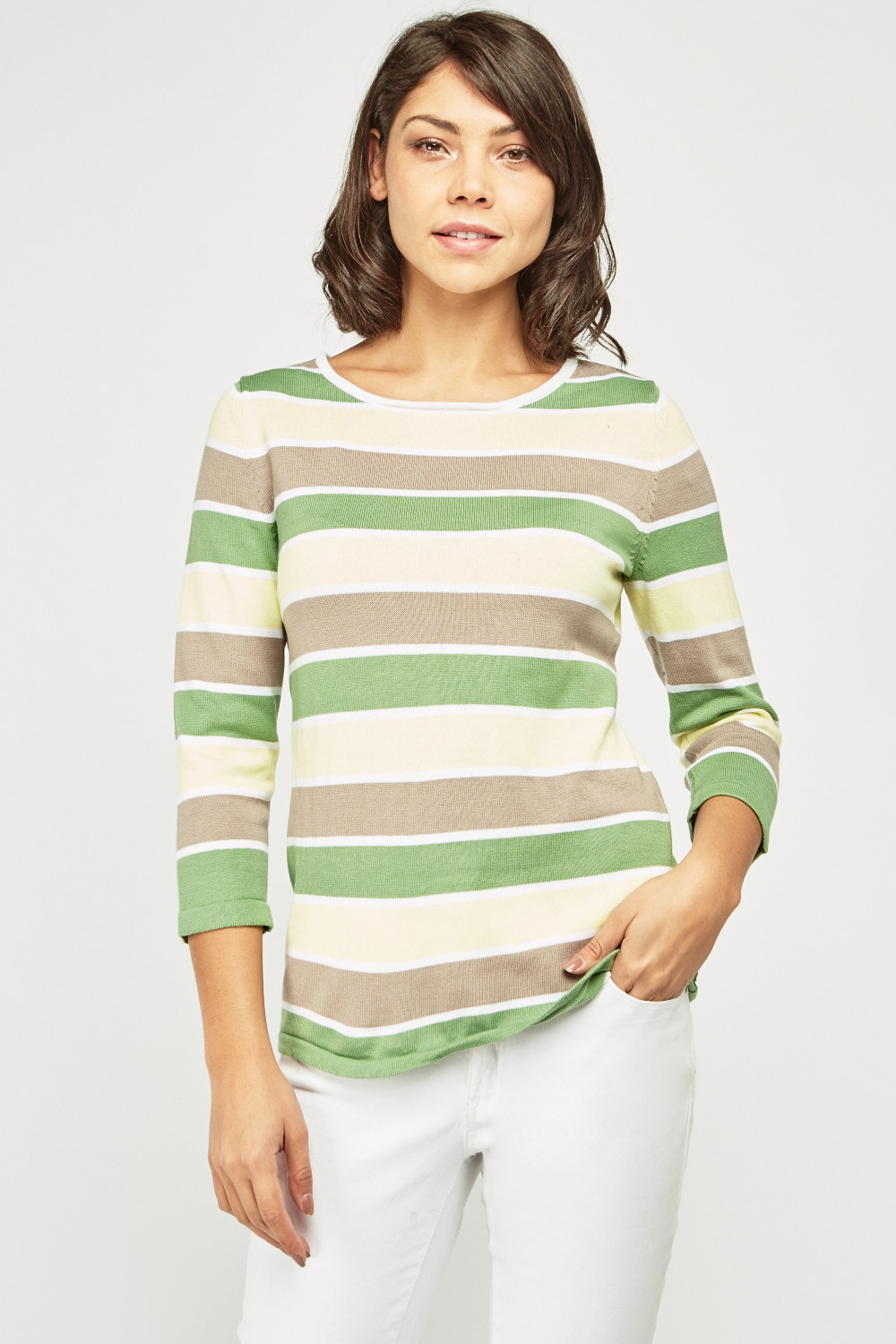 MultiStriped Knit Top Just 7