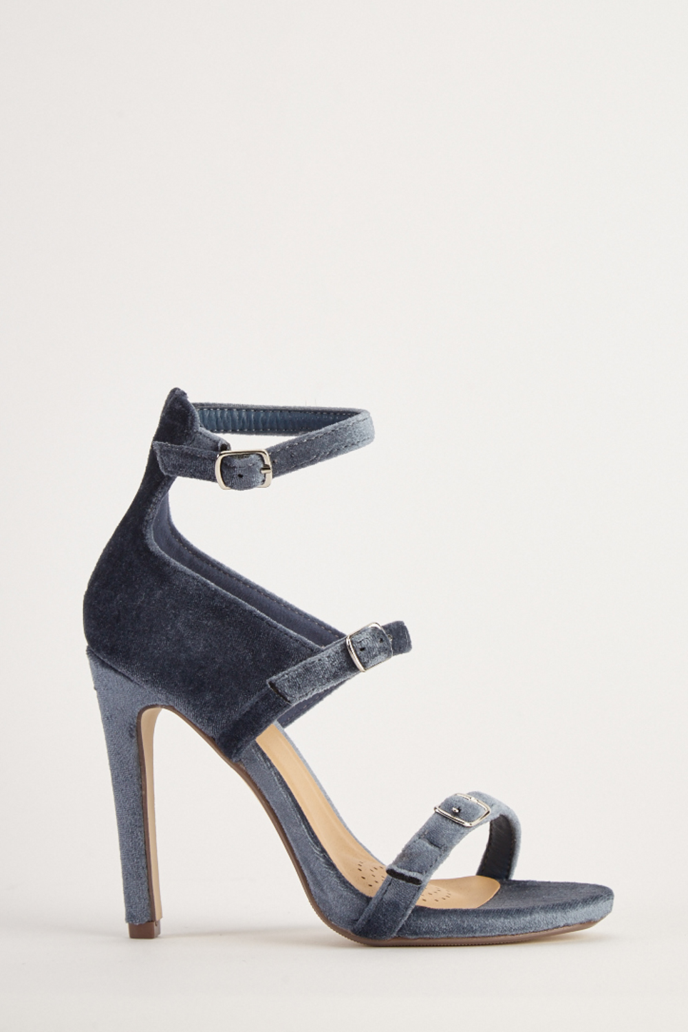 3 strap black heels