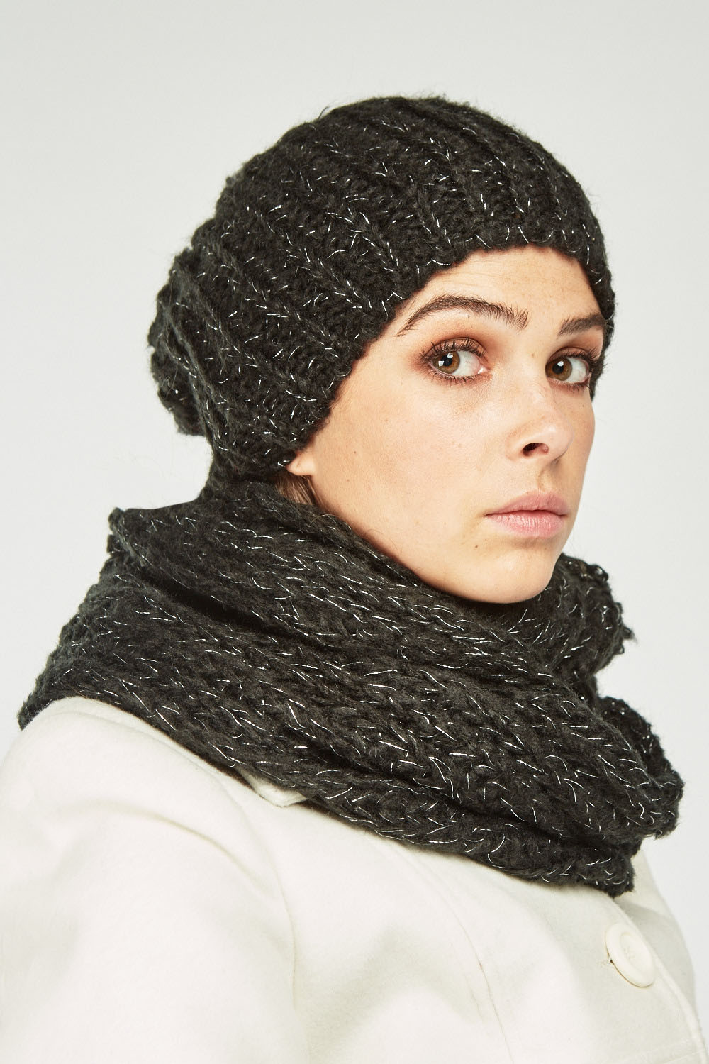 Loose Knit Beanie And Snood Set - Just $6