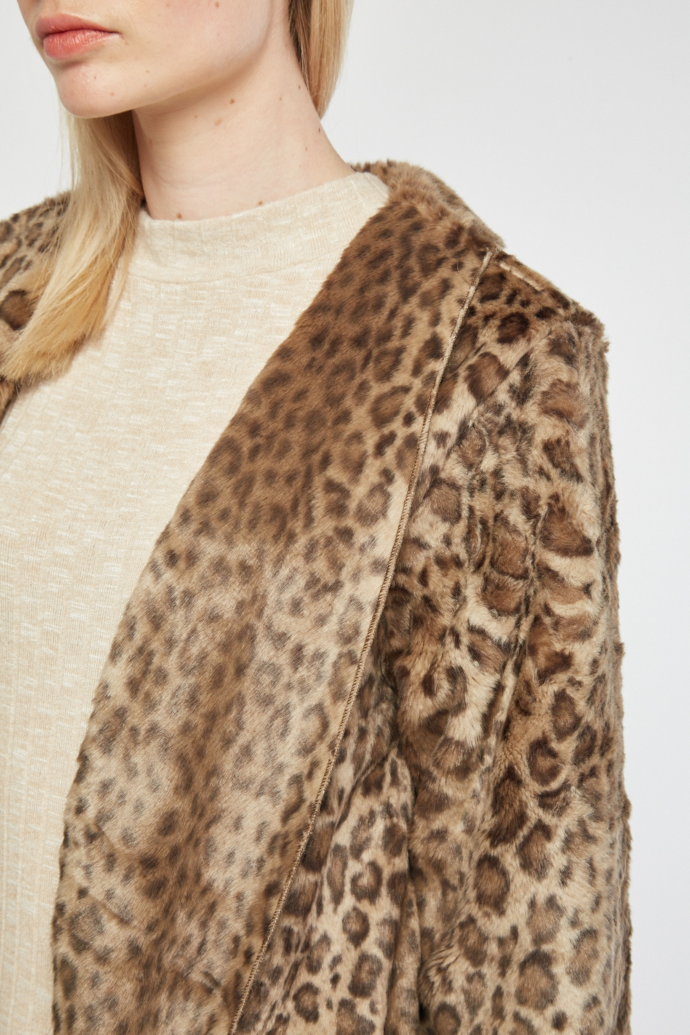 Animal Print Faux Fur Jacket - Just $7