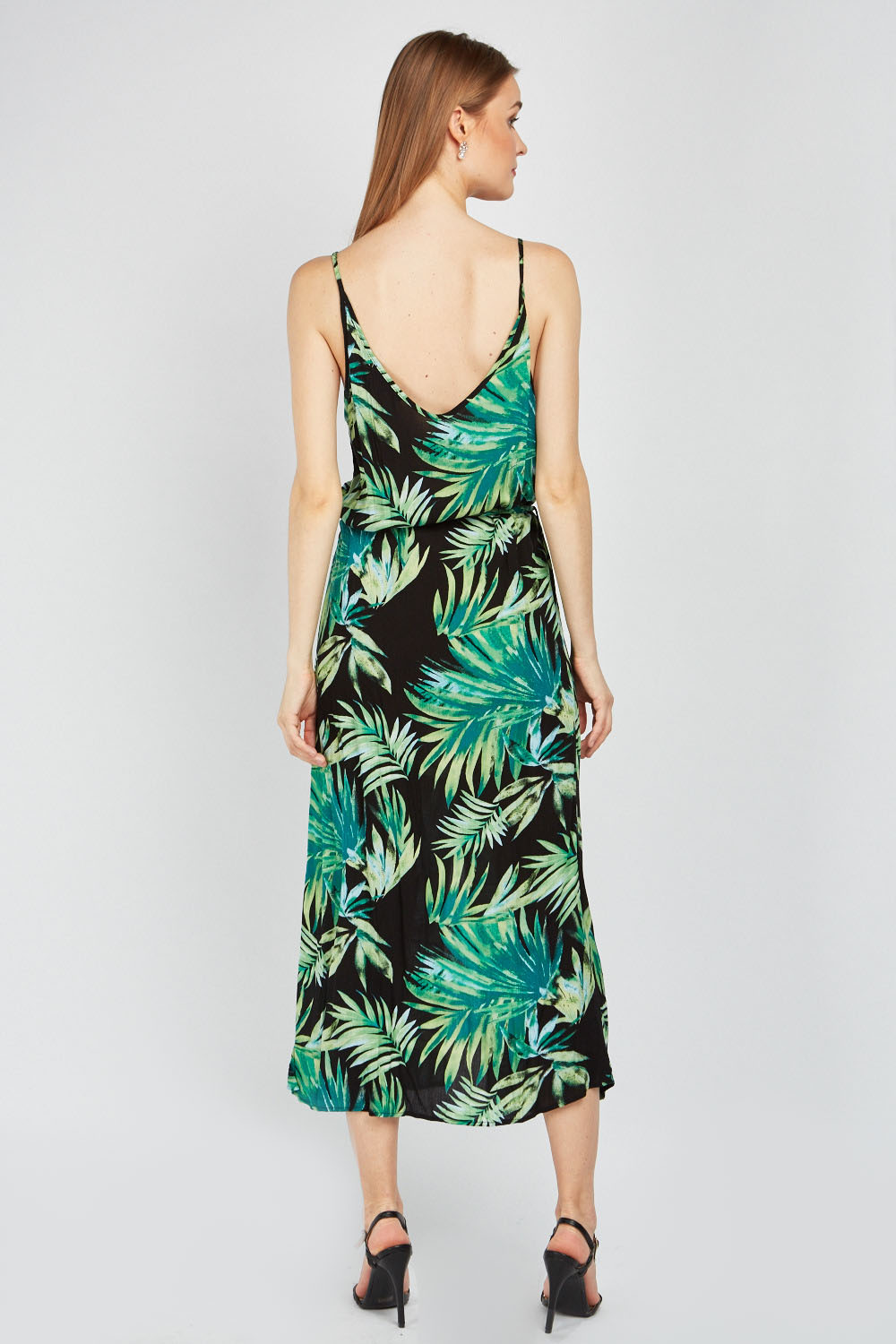 Tropical Print Slip Maxi Dress - Just $7