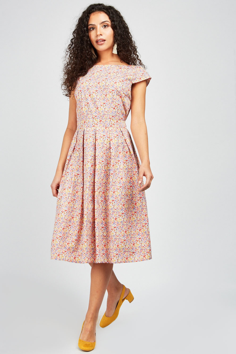 Ditsy Floral Print Frilly Dress - Just $7