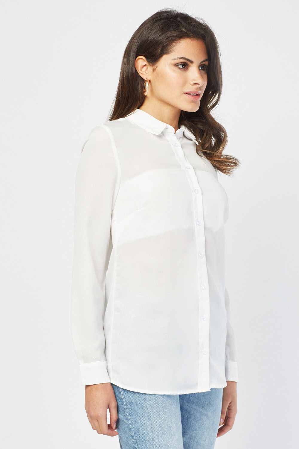 white shirt chiffon