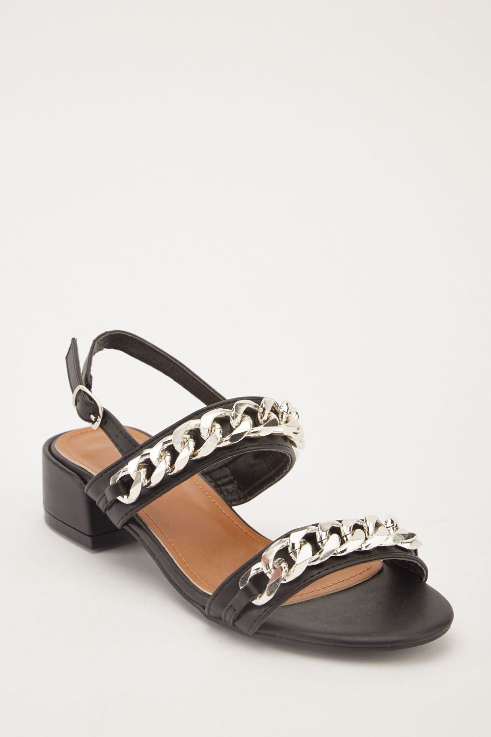 Chain Trim Heel Sandals - Just $7