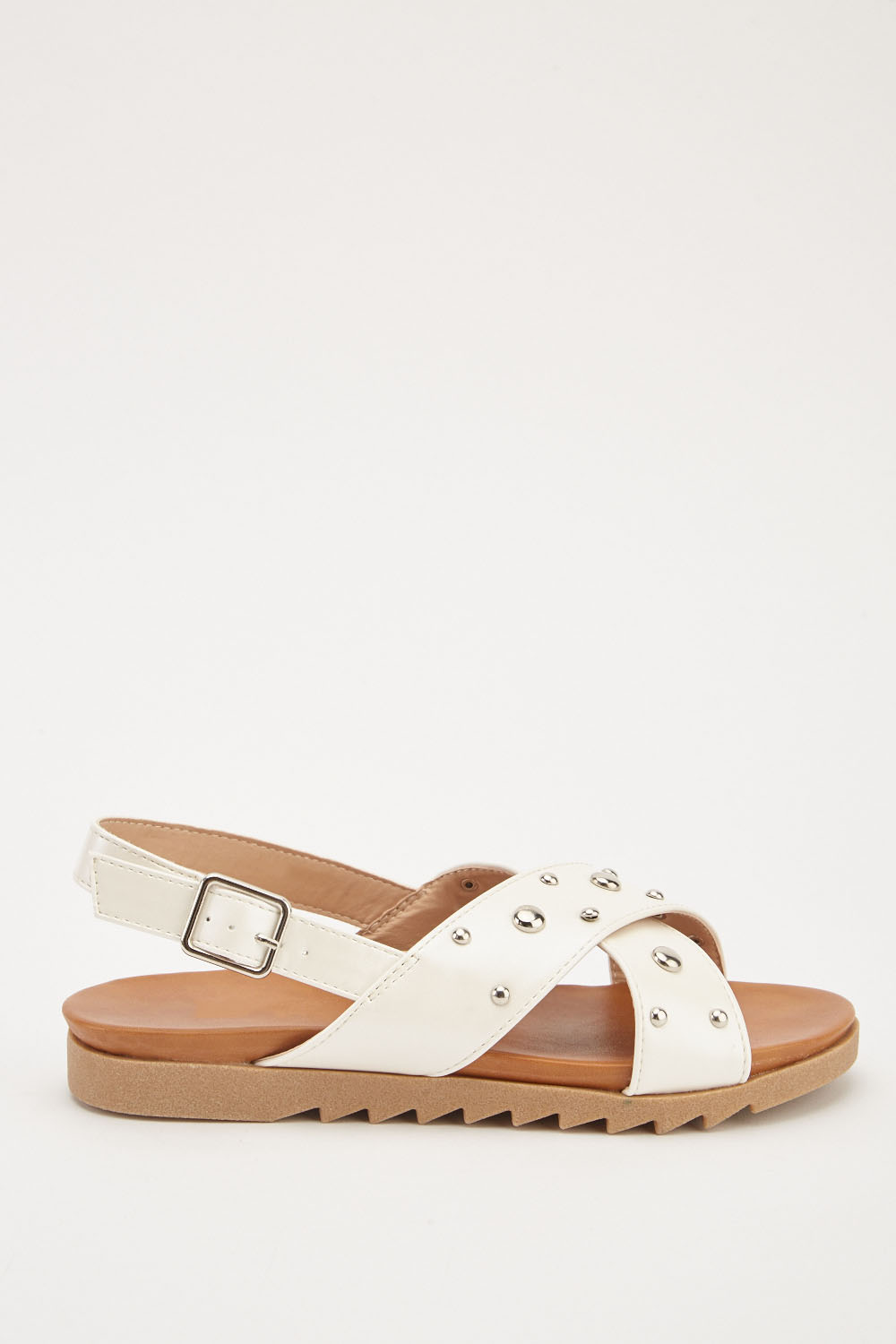 Studded Cross Strap Sandals - Just $6