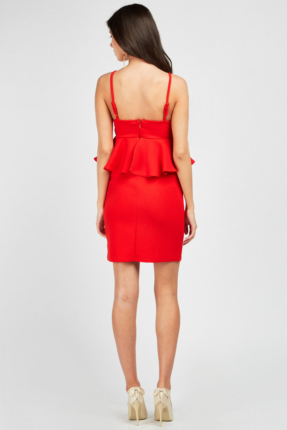 Red Sweetheart Peplum Dress - Just $7