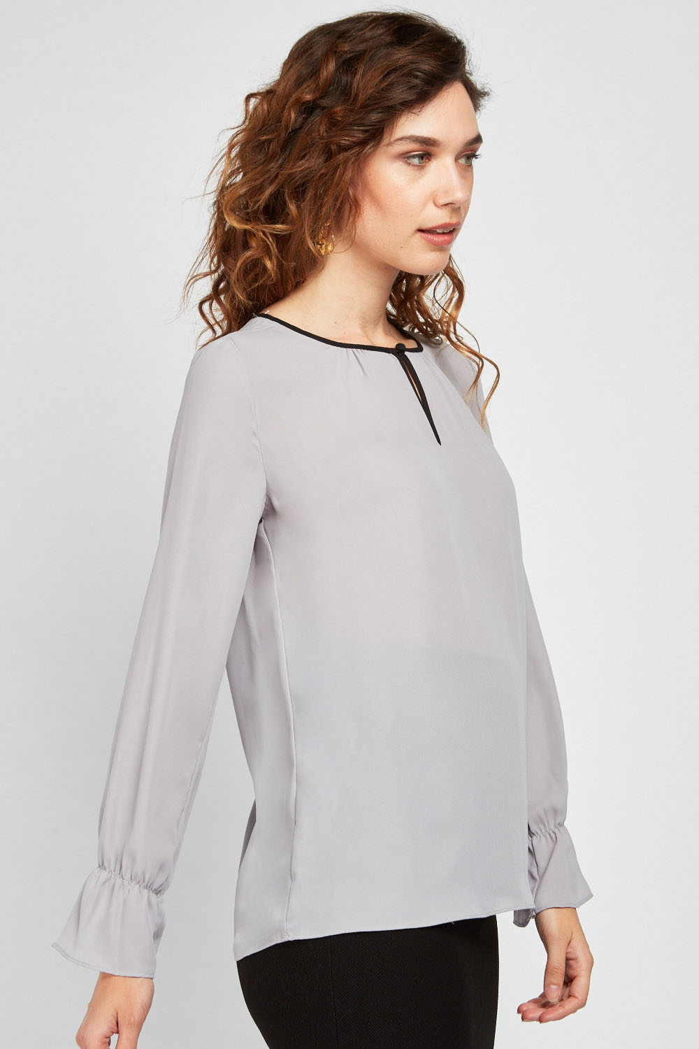 grey chiffon blouse