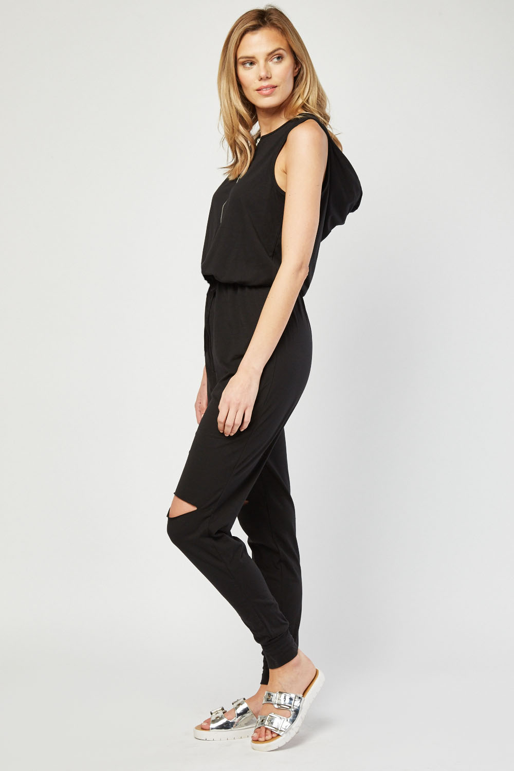 Zip Up Hooded Jumpsuit - Just $7
