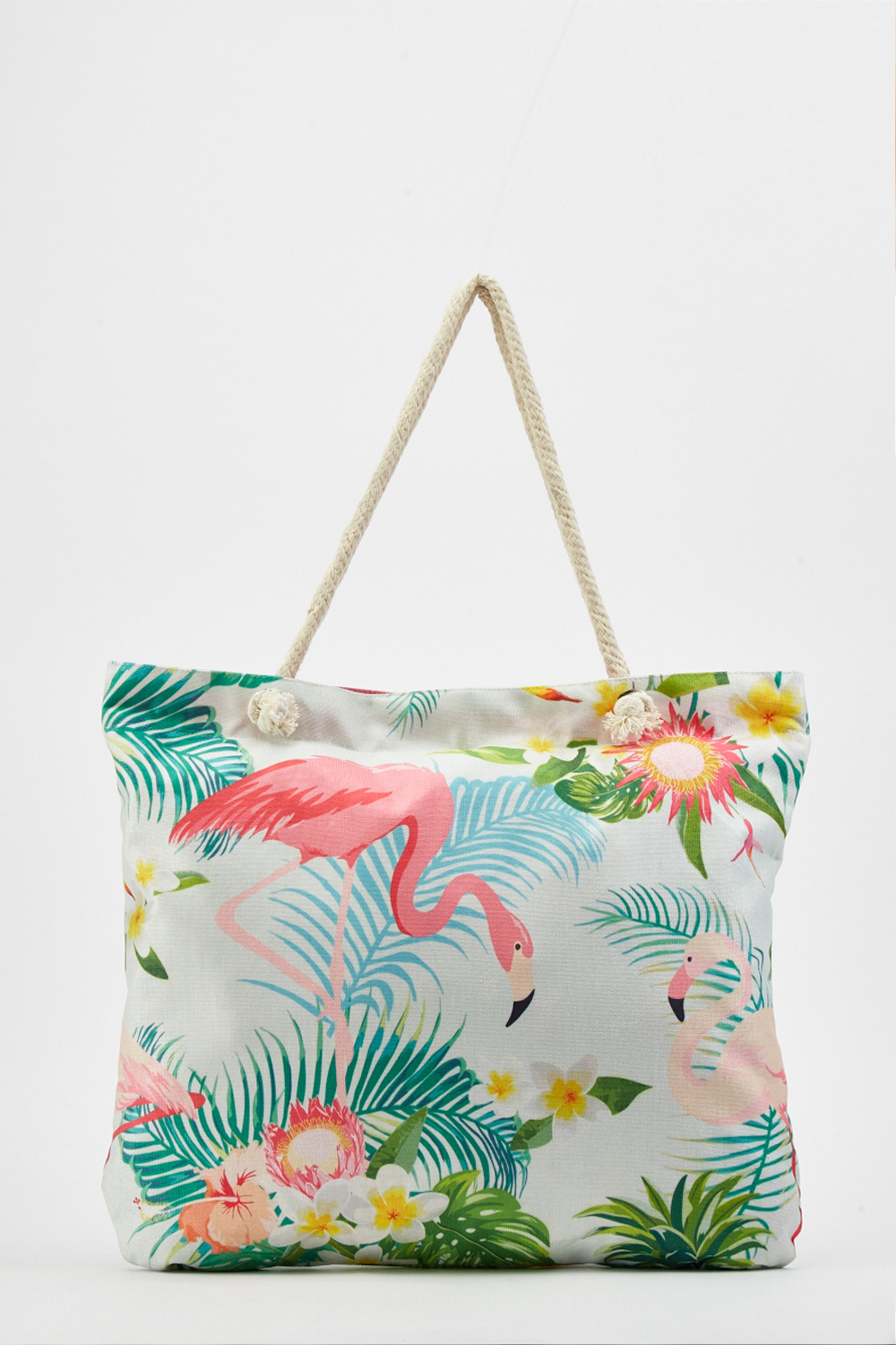 Tropical Flamingo Print Beach Bag - Just $7