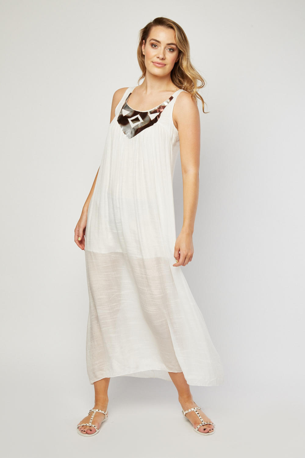 Sheer Grecian Style Maxi Dress - Just $3
