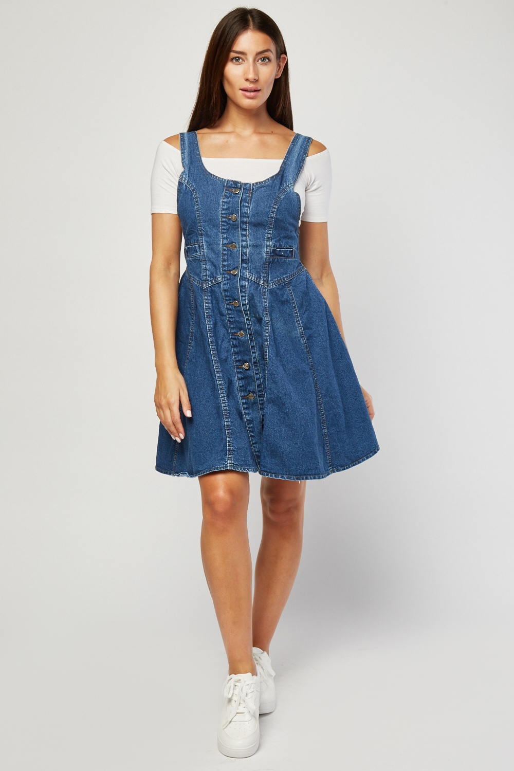 pinafore dress blue