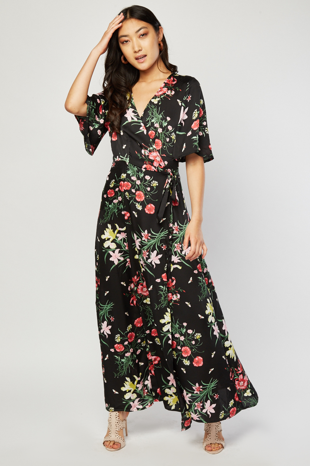 Floral Maxi Wrap Dress - Just $6