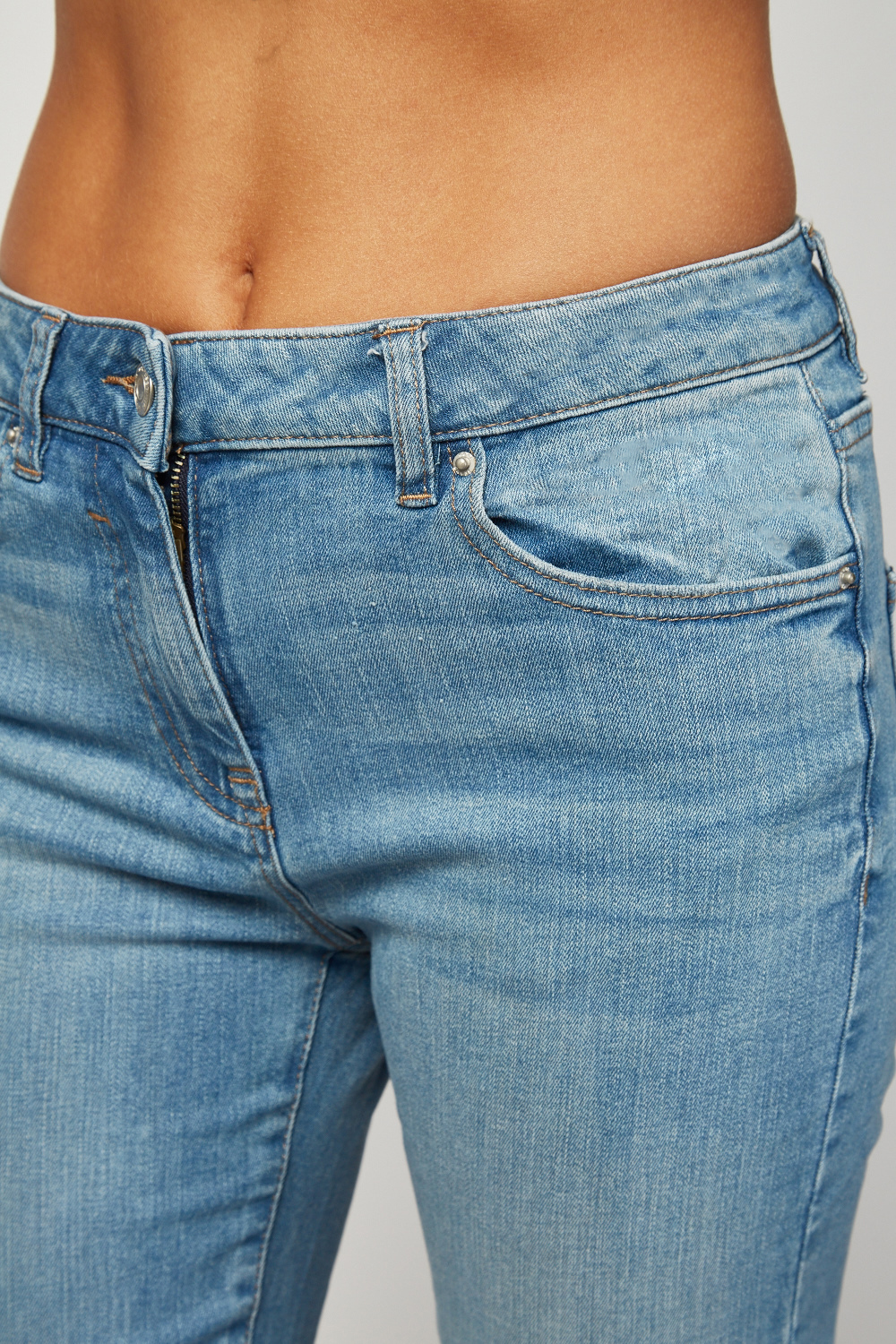 Low Waist Straight Crop Jeans - Just $3