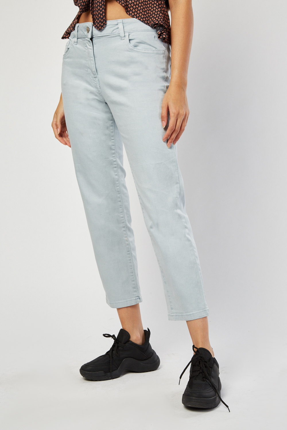 mid rise ankle grazer jeans