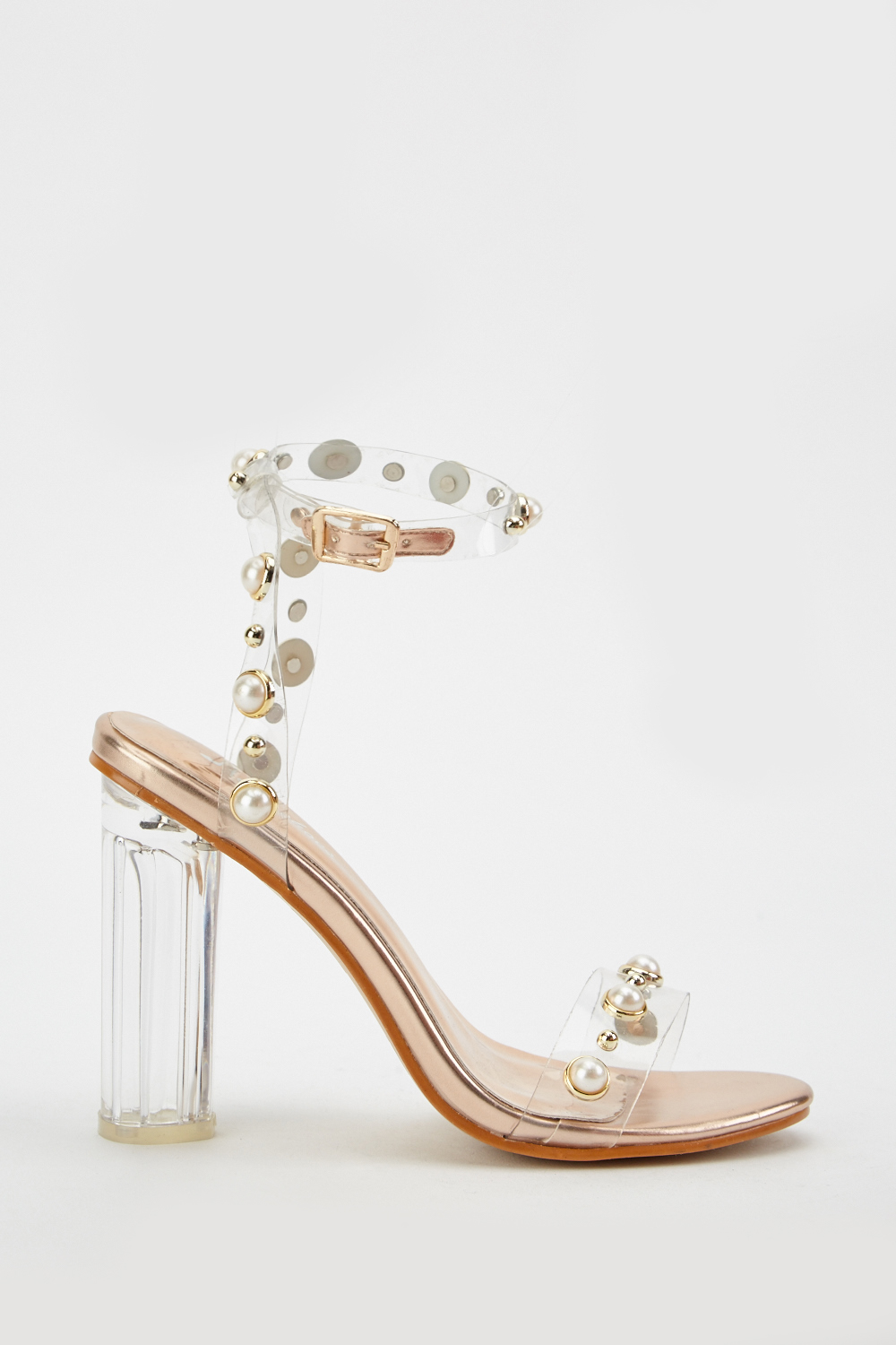 block heels with pearls