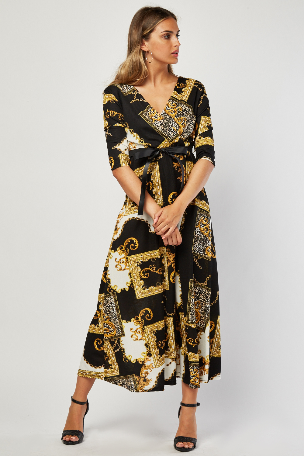 baroque maxi dress