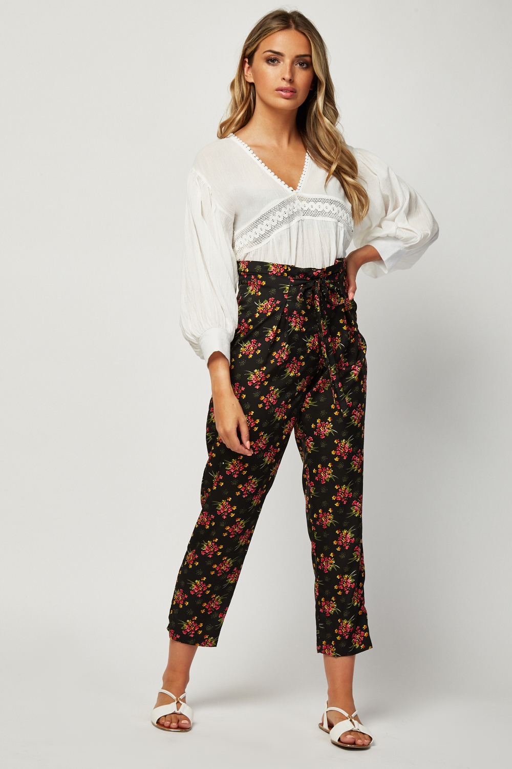 Printed High Waist Trousers - Just $7