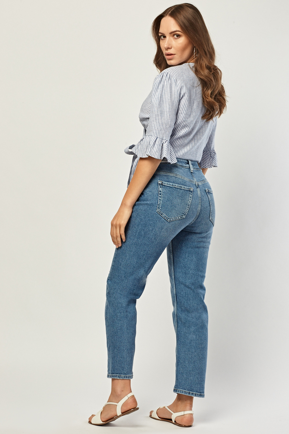 Ripped Knee Mom Jeans - Just $7