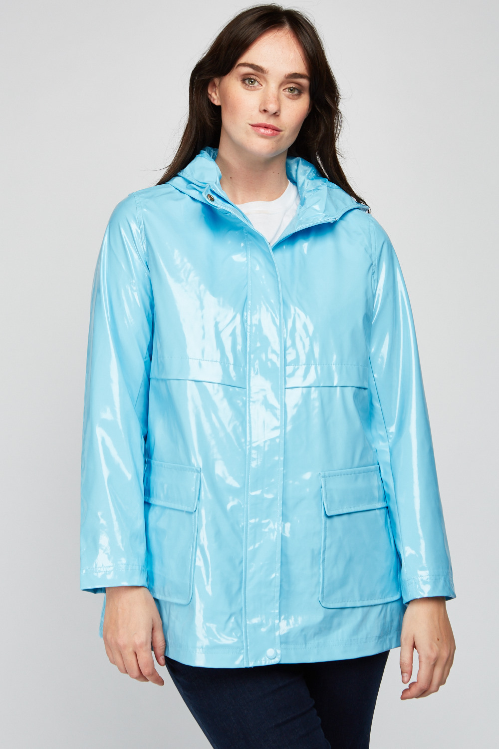 Sky Blue Vinyl Raincoat - Just $7