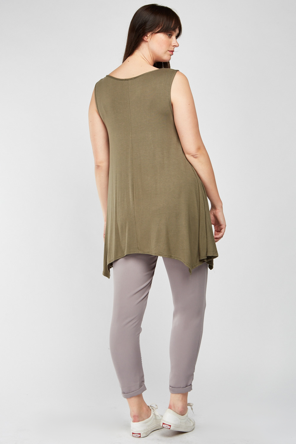 asymmetric sleeveless top