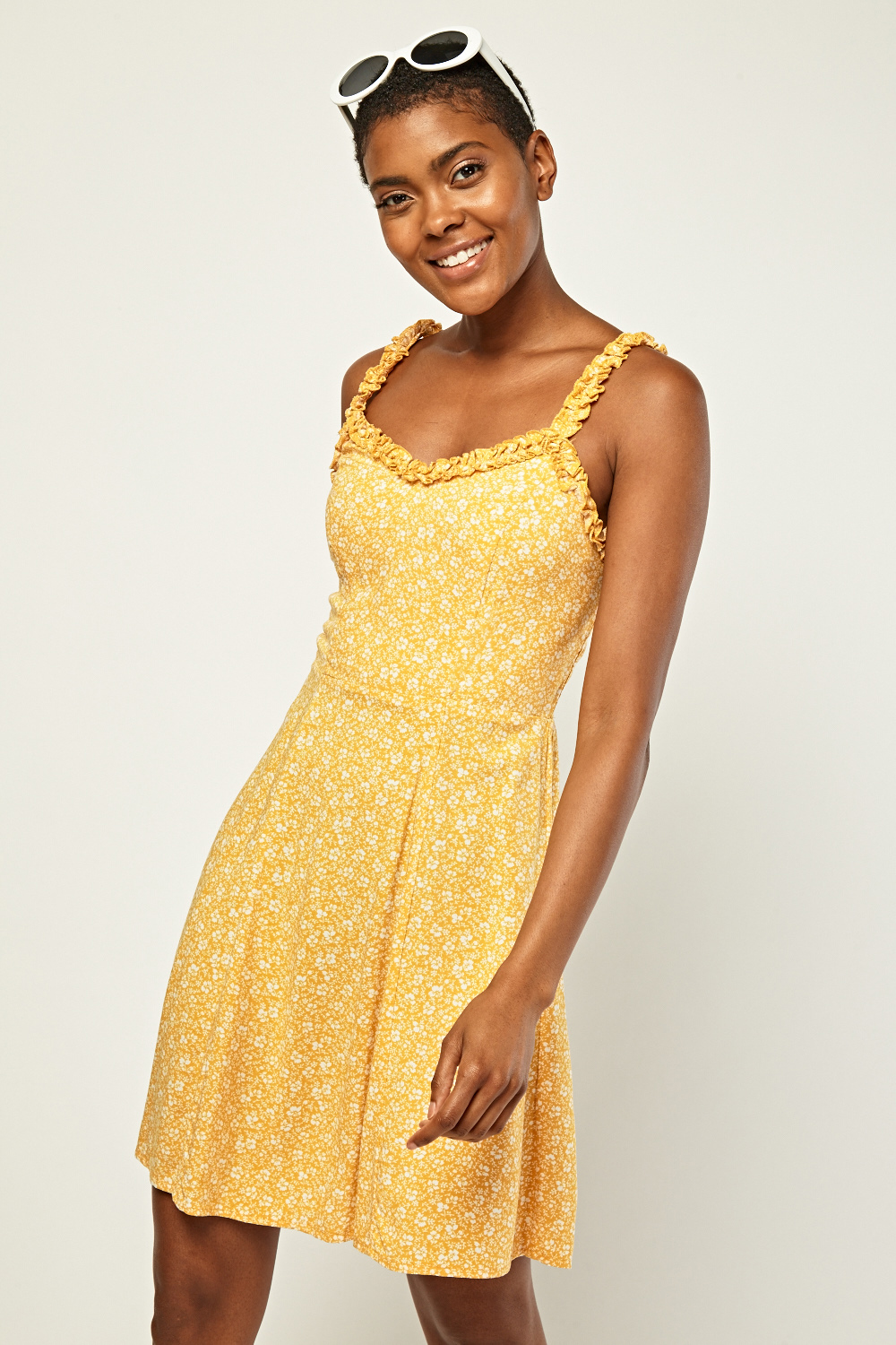 Ruched Strap Sun Dress - Just $7