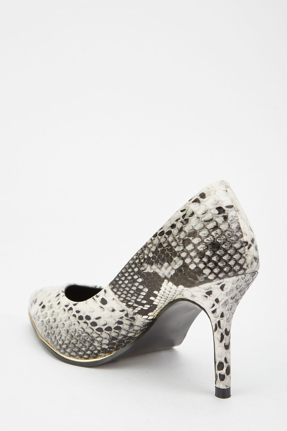 snake print mid heels