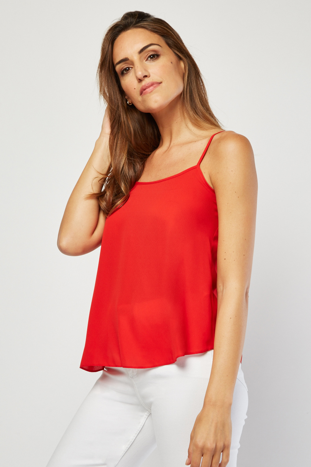 Red Chiffon Cami Top - Just $7