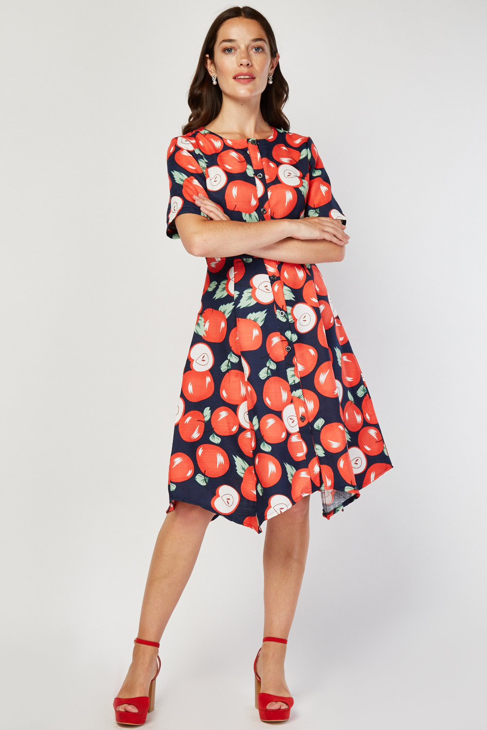 apple print dress