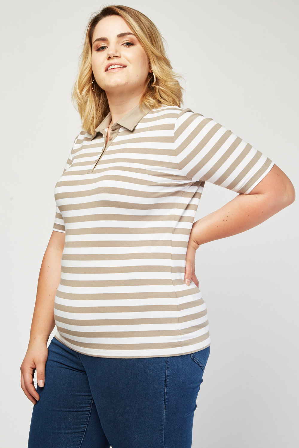 Horizontal Striped Polo Top - Just $7